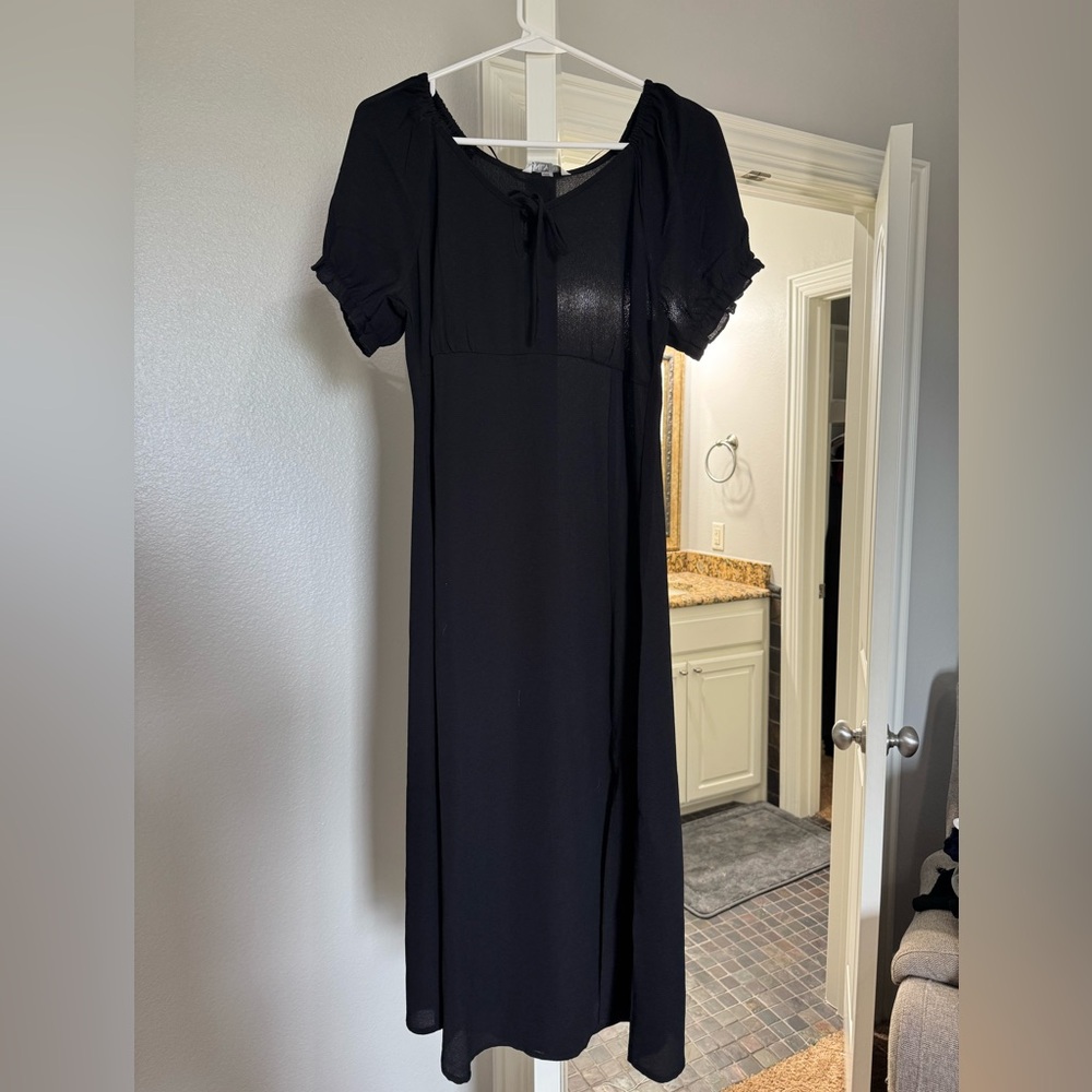 Black midi dress